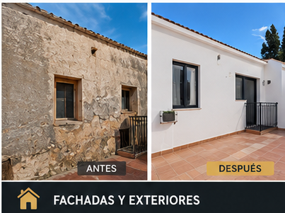 Exteriores antes y después